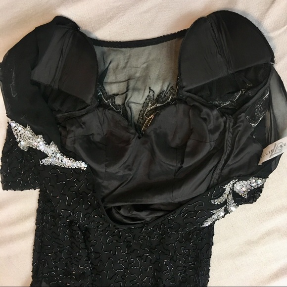 Vintage Hand Beaded Silk Dress - Picture 6 of 6